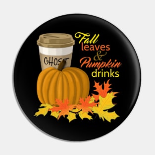 Fall Leaves and Pumpkin Drinks Pin