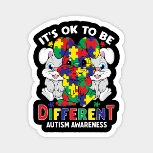 It's OK To Be Different Autism Awareness Puzzle Magnet