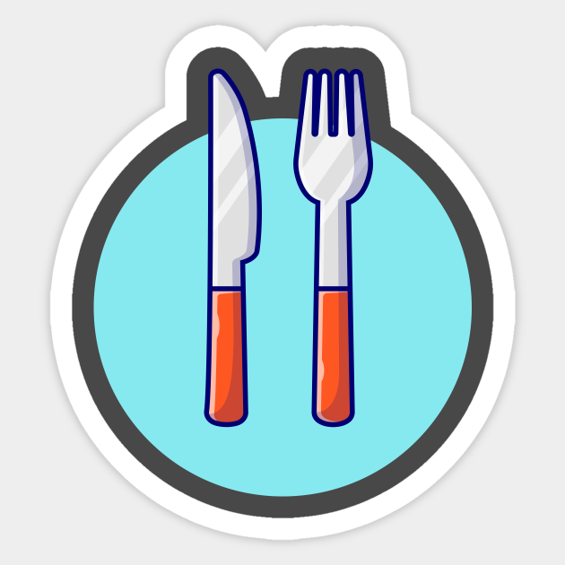 Fork And Knife Cartoon Vector Icon Illustration - Cutlery - Sticker | TeePublic Fork And Knife Cartoon Vector Icon Illustration - Cutlery - Sticker | TeePublic