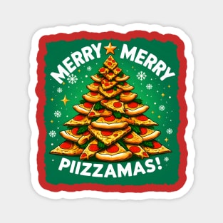 Christmas - Merry Pizzamas, Christmas Pizza. pizza lover funny Magnet