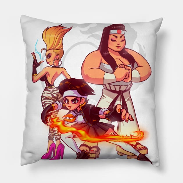 The Queen Of Fighters Pillow by BrunoMota