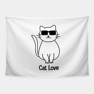 Cat love - glasses cat Tapestry