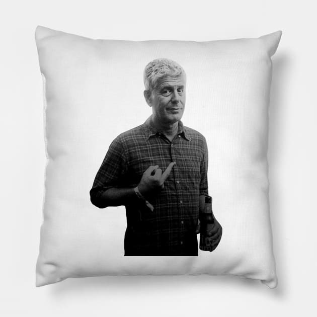 Anthony Bourdain Best Pose Pillow by wsyiva