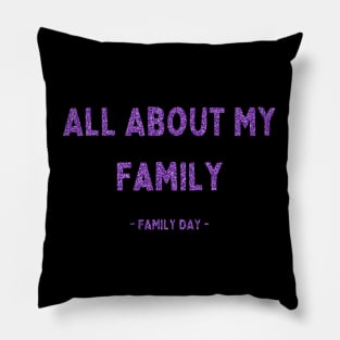 All About My Family, Family Day, Pink Glitter Pillow