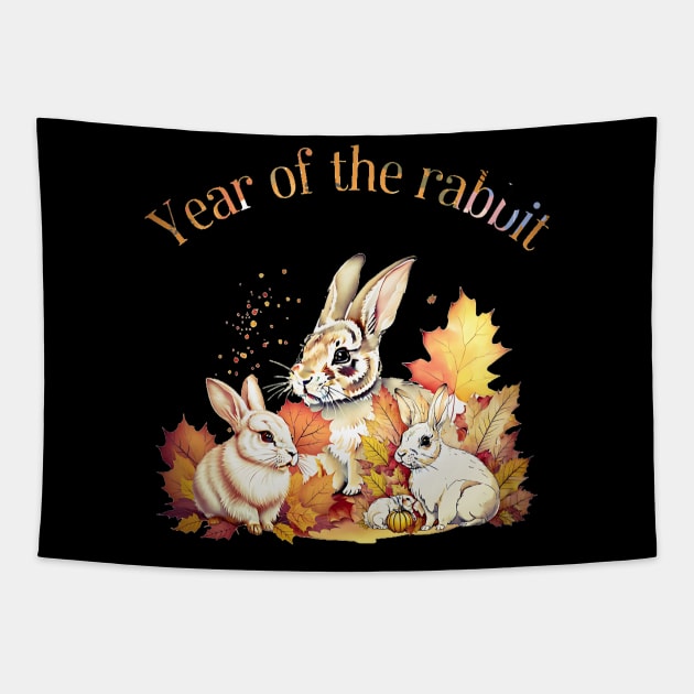 Year of the rabbit Tapestry by Lolipop