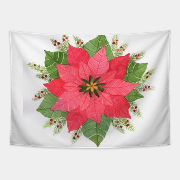 Poinsettia Tapestry by SunnyPainter