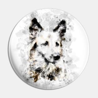 Ink Portrait of A German Shepherd Dog , A watercolor of German Shepard, German Shepherd dog painting, a German Shepherd portrait Pin