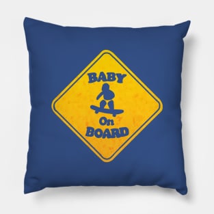 Skateboarding Baby on Board Funny Pillow