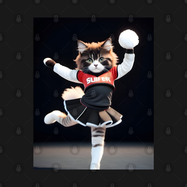 Cheerleader cat - Modern digital art by Ai-michiart