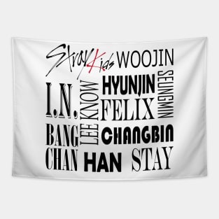 Stray Kids members collage Tapestry