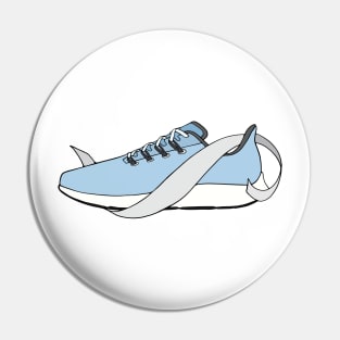 Running Shoe Race Finish Line Pin