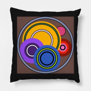 abstract circles and rings pattern Pillow