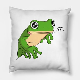 Hi Frog! - Chill amphibian cartoon - Not Hamlet Design Pillow