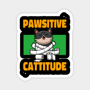 Pawsitive cattitude Magnet