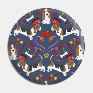 Basset hound pattern Pin