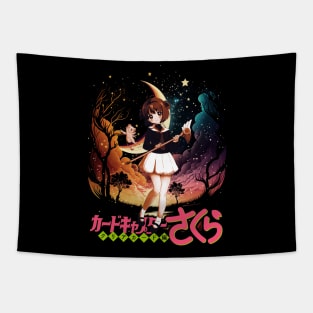 Graphic Sakura Cute Japanese Manga Tapestry