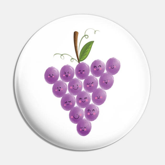 Purple Grapes Pin by The Pretty Pink Studio