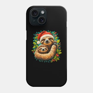 Father And Child Or Mother And Child Sloth Christmas Phone Case