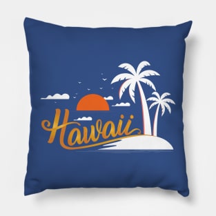 Hawaii T-Shirt Retro Sunset Pillow