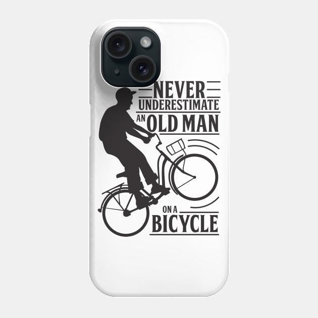 Never Underestimate An Old Man On a Bicycle Phone Case by andantino