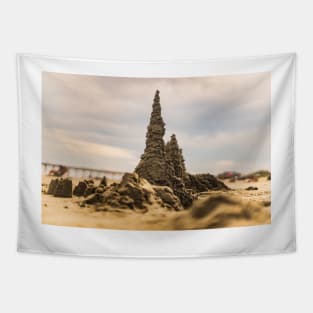 Sandcastle in Sunset Beach Tapestry