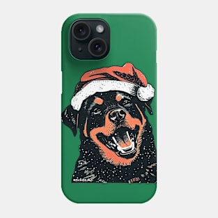 Rottweiler in a Santa Hat Phone Case