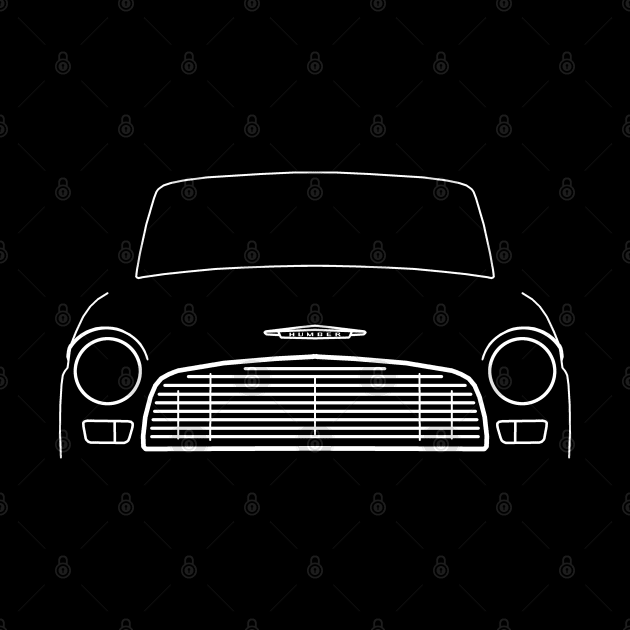 Humber Hawk classic car outline graphic (white) by soitwouldseem