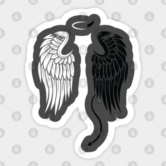 Angel Devil Wings Shirt Good And Evil Gift Angel Wings Sticker