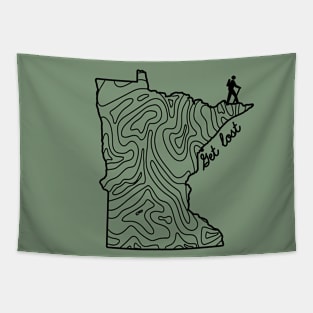 Get Lost Hiking Topographic Art Hike Minnesota State Map Tapestry