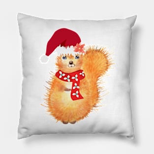 Silly Squirrel with a Christmas hat, gifts for teens, christmas gift, gift for teen, dancing gifts for girls Pillow