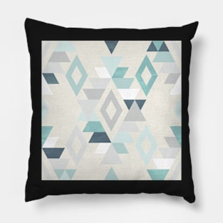 Modern Southwestern Adobe Style in Blue and Silver Pillow