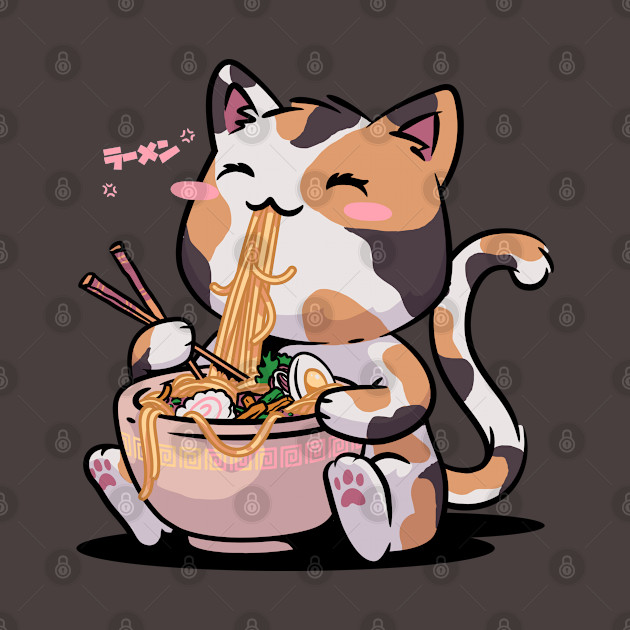 Kawaii Neko Cat Ramen Bowl Anime Otaku Color Cat - Anime And Manga - Phone Case