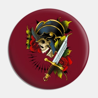 Warrior Skull and Sword Pin