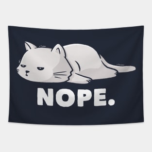 Nope Funny Cute Lazy Cat Gift Tapestry