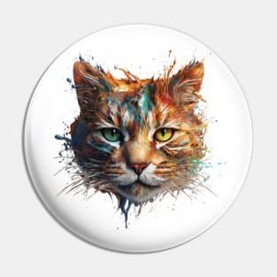 Cat Splash Art: Playful Fantasy Portrait #2 Pin