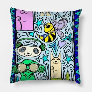 Animals,doodle,pets,tag by LowEndGraphics Pillow