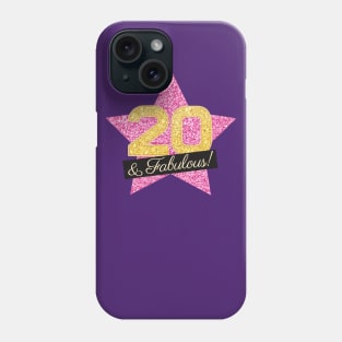 20th Birthday Gifts Women Fabulous - Pink Gold Phone Case