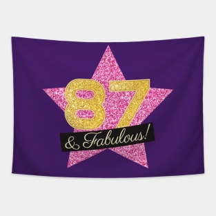 87th Birthday Gifts Women Fabulous - Pink Gold Tapestry