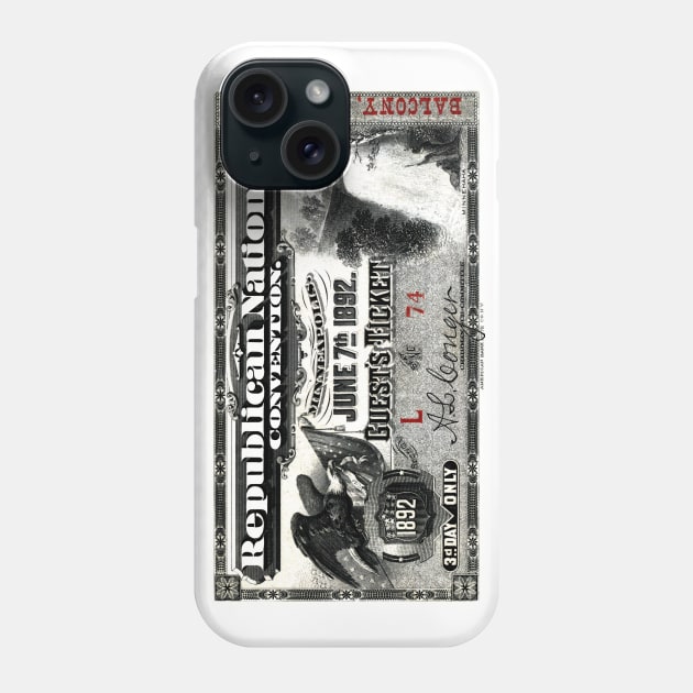 1892 Republican Convention Ticket Phone Case by historicimage