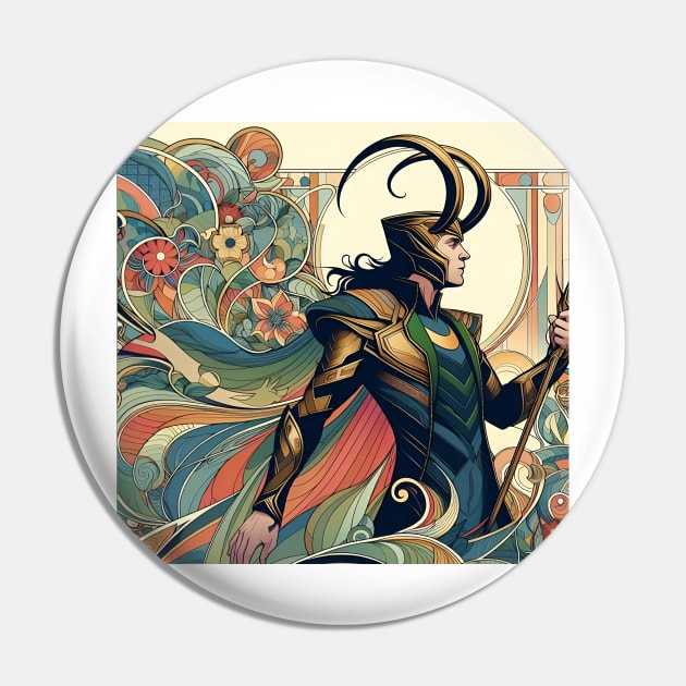 Loki: Art Nouveau Pin by Delulu Designs