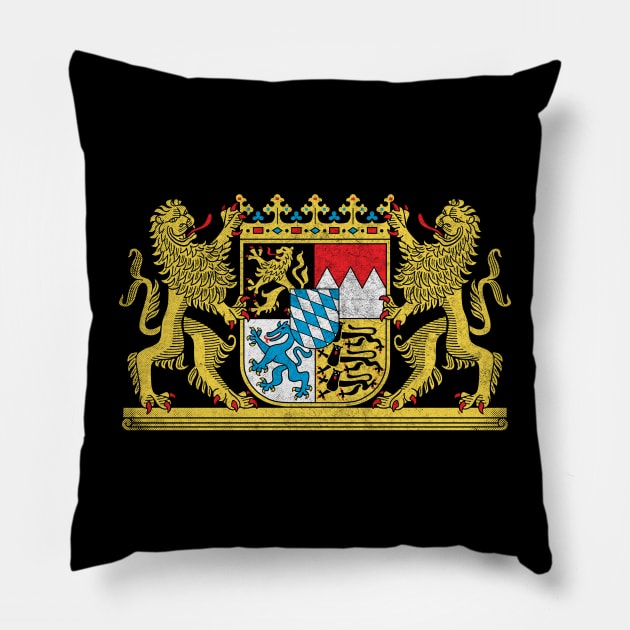 Bavaria Coat of Arms // Faded Style Region Design Pillow by DankFutura