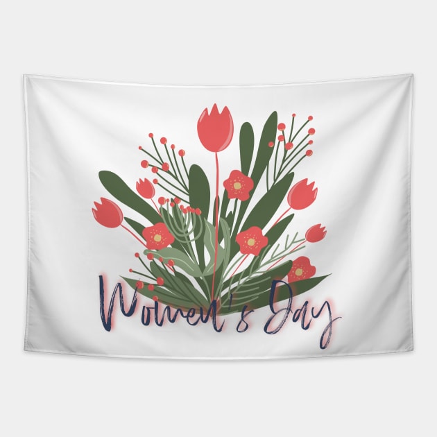 female empowerment women's day bunch of flowers Tapestry by Arch4Design