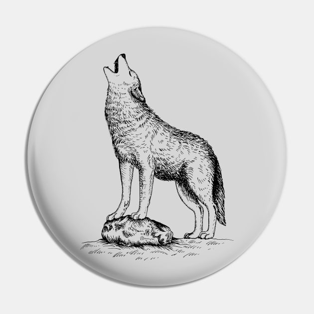 Howling Wolf Pin by illucalliart