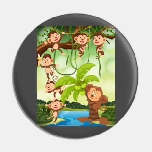 Silly Monkeys in the Jungle Pin