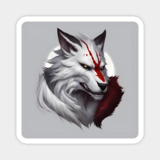 werewolf fantasy art red Magnet