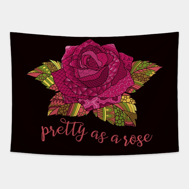 Pretty as a Rose - Purple Tapestry by AlondraHanley