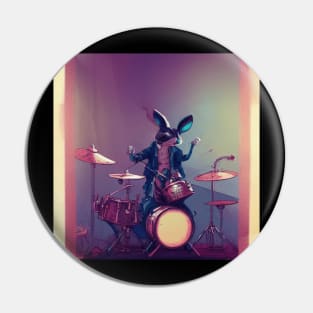 Rabbit playing the drums Pin