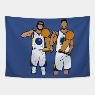 Steph Curry and Klay Thompson 'Splash Brothers' get a 3peat - NBA Golden State Warriors Tapestry