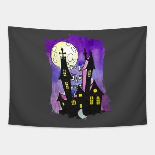 Haunted Castle watercolor Tapestry