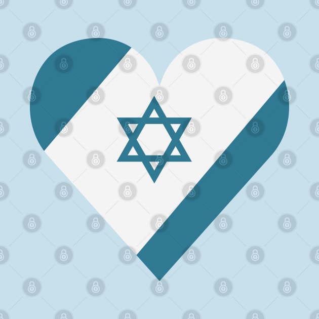 Israel flag icon in heart shape in flat design by wavemovies